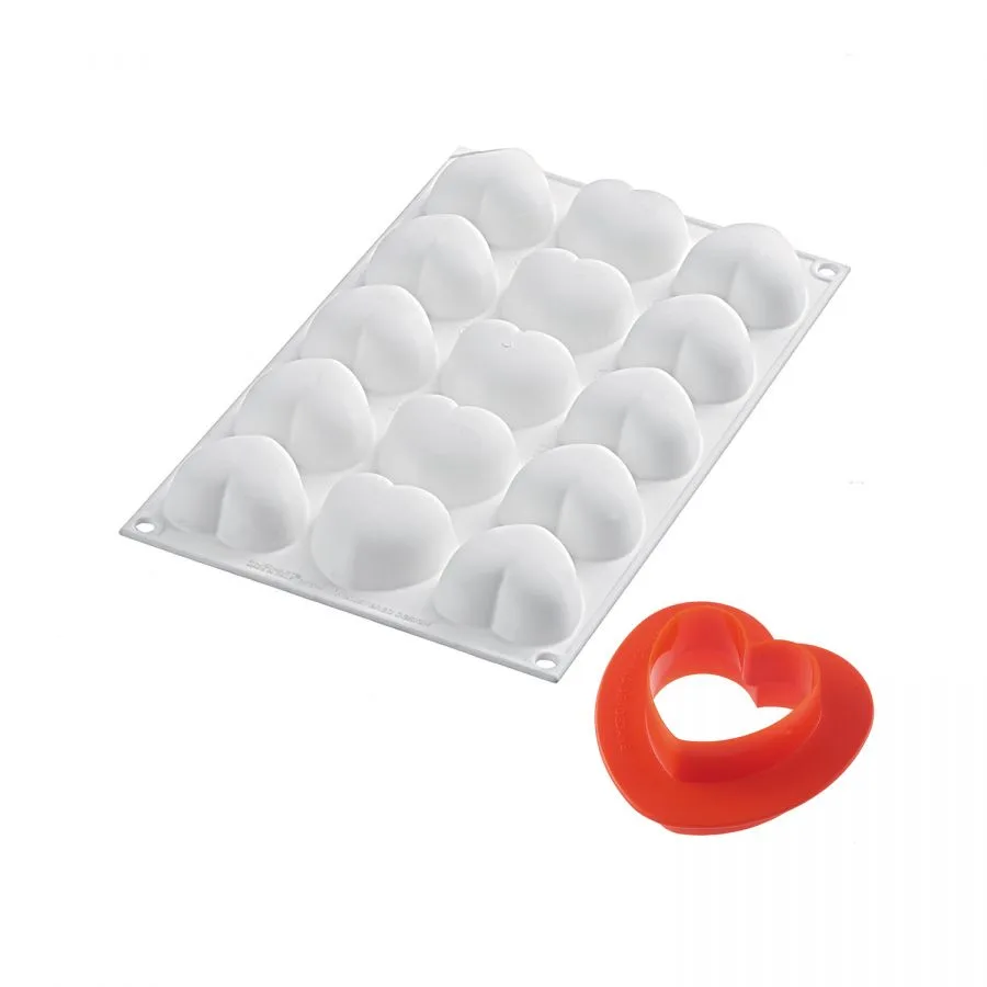 Forma Silicon Inima 15 Cavitati (Cupido 30), 4.5 x 4.4 x H2.4cm, 30ml, Silikomart [2]