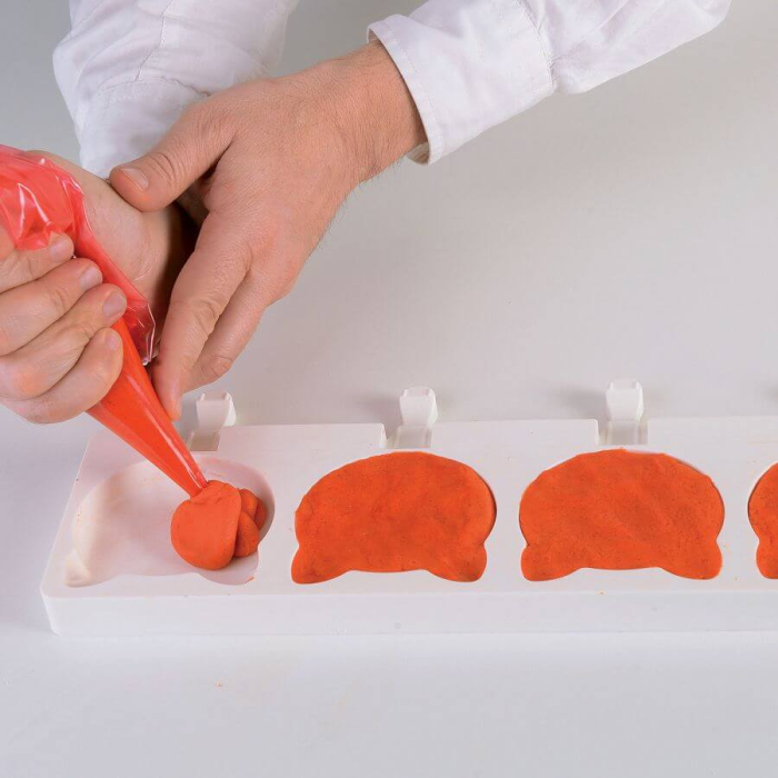 Set 2 Forme Silicon Inghetata x 4 Cavitati + 50 Bastonase + Tavita (Gel08 Cat), D8.85 x H8.2cm, 95ml, Silikomart [3]