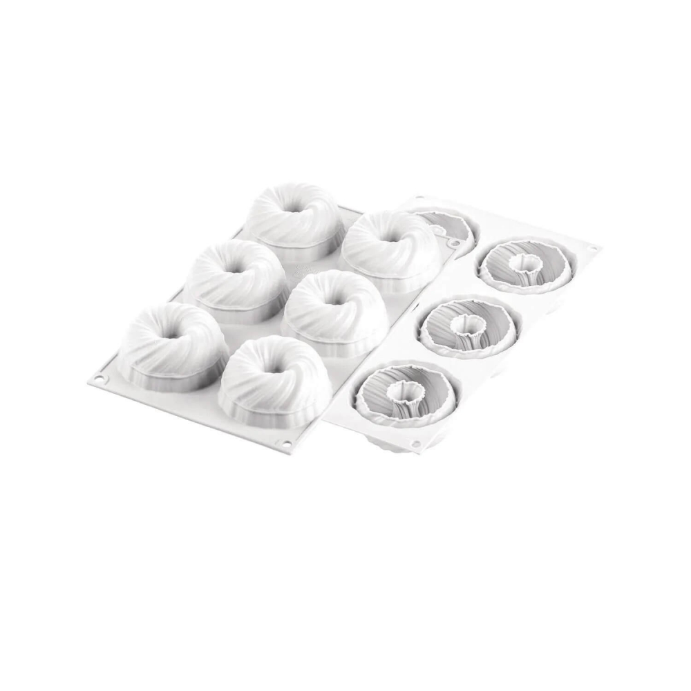 Forma Silicon 6 Cavitati (Intreccio 105), D7.5 x H3.5cm, 105ml, Silikomart [2]