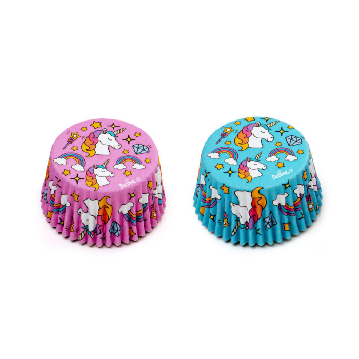Chese Briose L Hartie Unicorn Roz si Albastru, D5 x H3.2cm, 36 Buc, Decora [2]