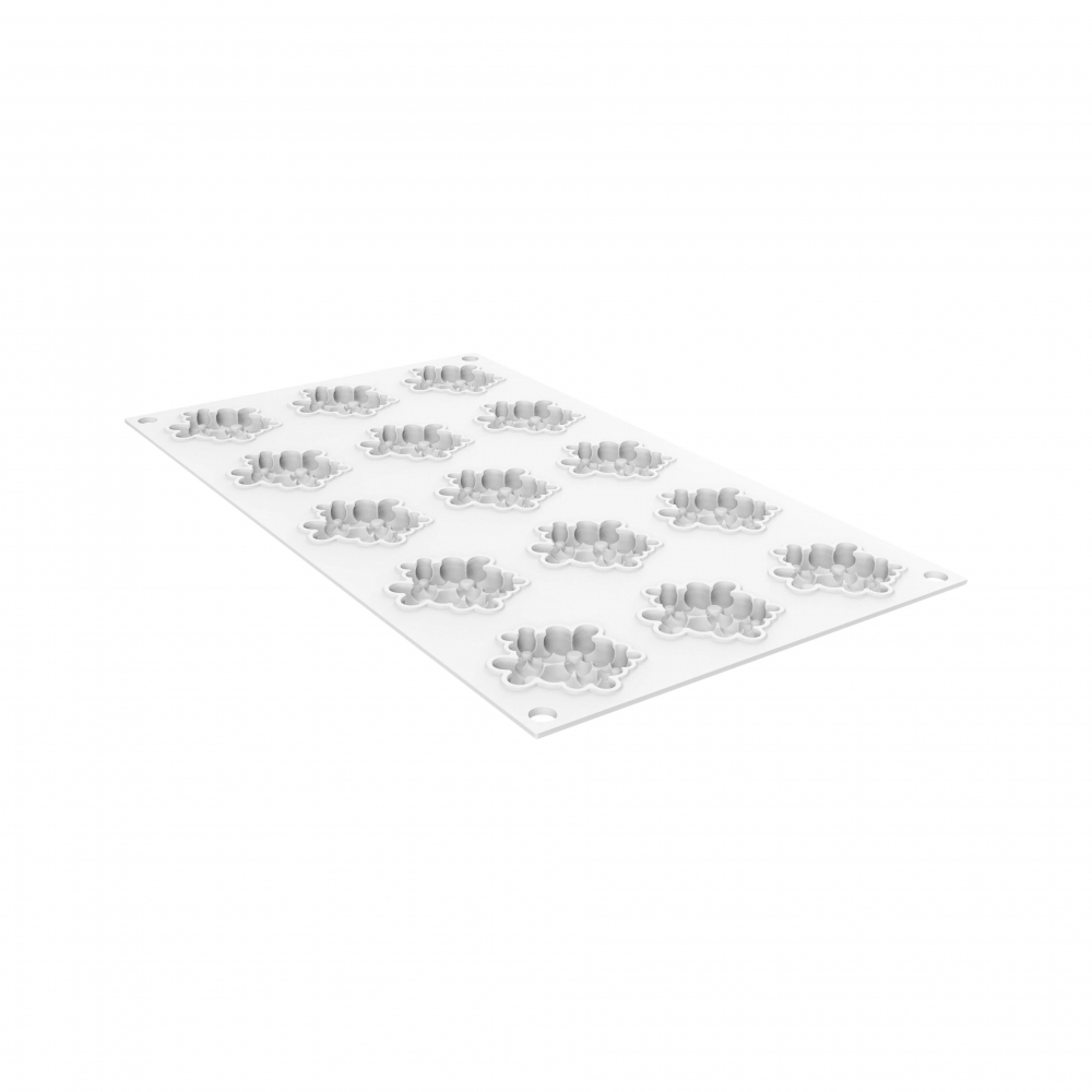 Forma Silicon Decor Top/Insertie 15 Cavitati (Flora 7), D4.5 x H0.72cm, 7ml, Silikomart [3]