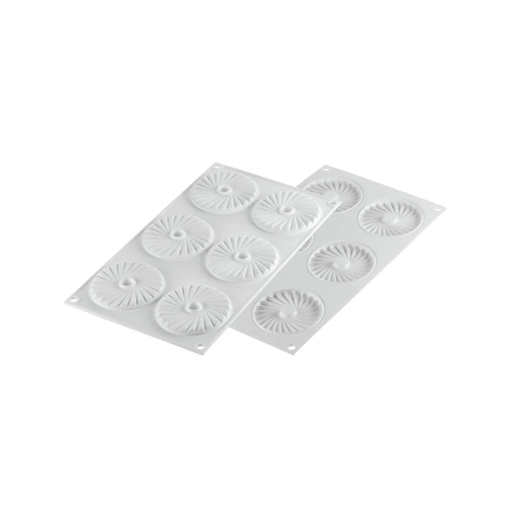 Forma Silicon Decor Top/Insertie 6 Cavitati (Plisse 23), D7.5 x H0.7cm, 23ml, Silikomart [3]