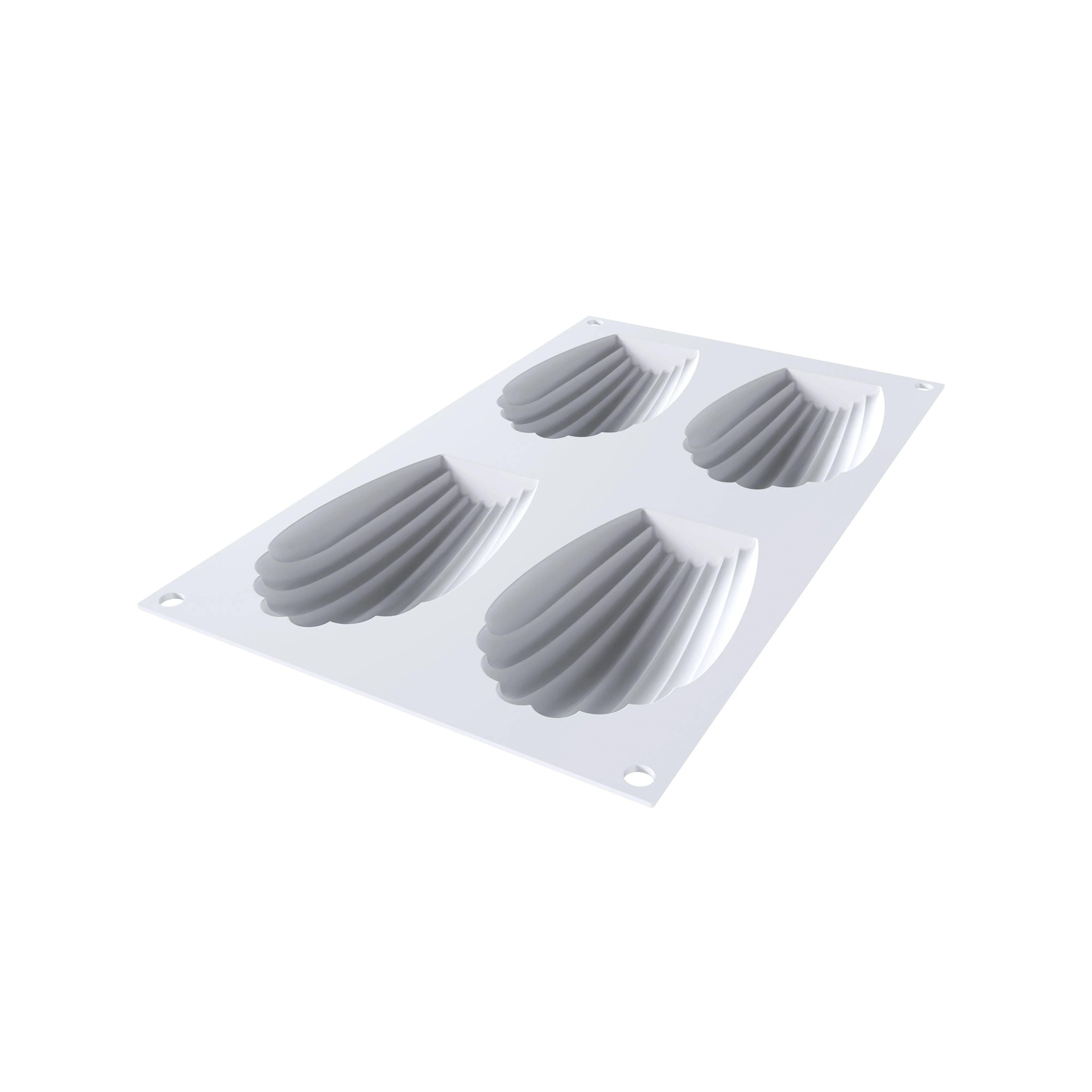 Forma Silicon 4 Cavitati (Madeleine XL 95), 11.7 x 7 x H2.2cm, 95ml, Silikomart [4]