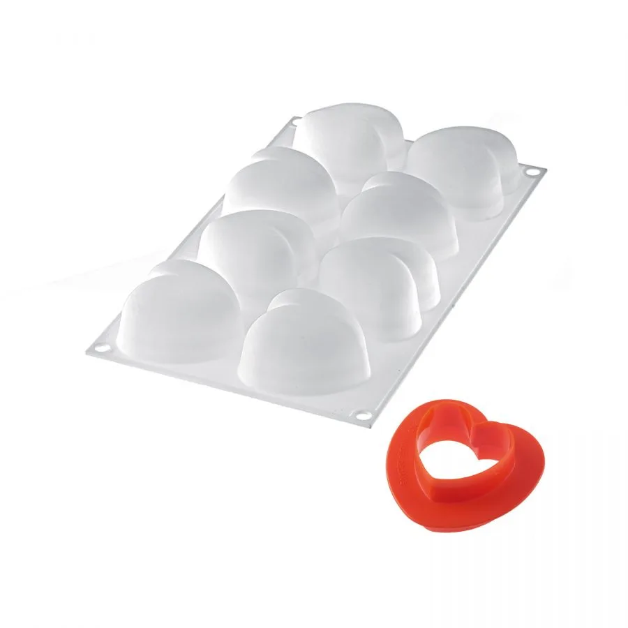 Forma Silicon Inima 8 Cavitati + Decupator (Amorini 100), 6.5 x 6.3 x H3.9cm, 100ml, Silikomart [3]