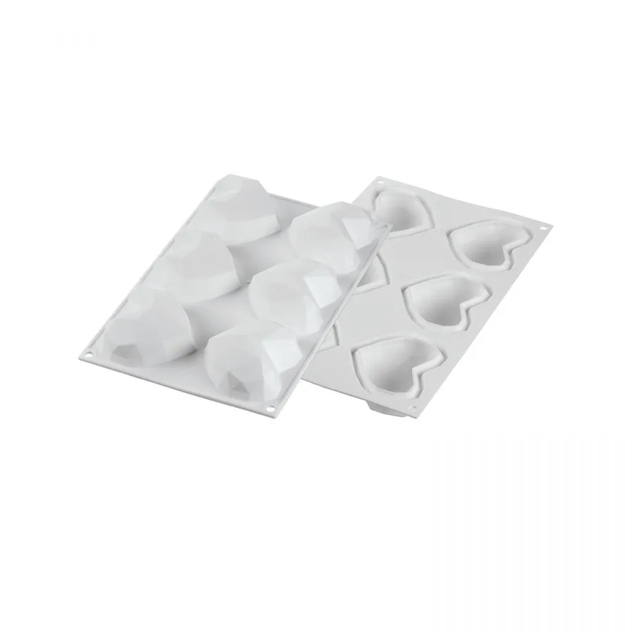 Forma Silicon Inima 6 Cavitati + Decupator (Amorini Origami 110), 8.3 x 7.4 x H3.5cm, 110ml, Silikomart [3]