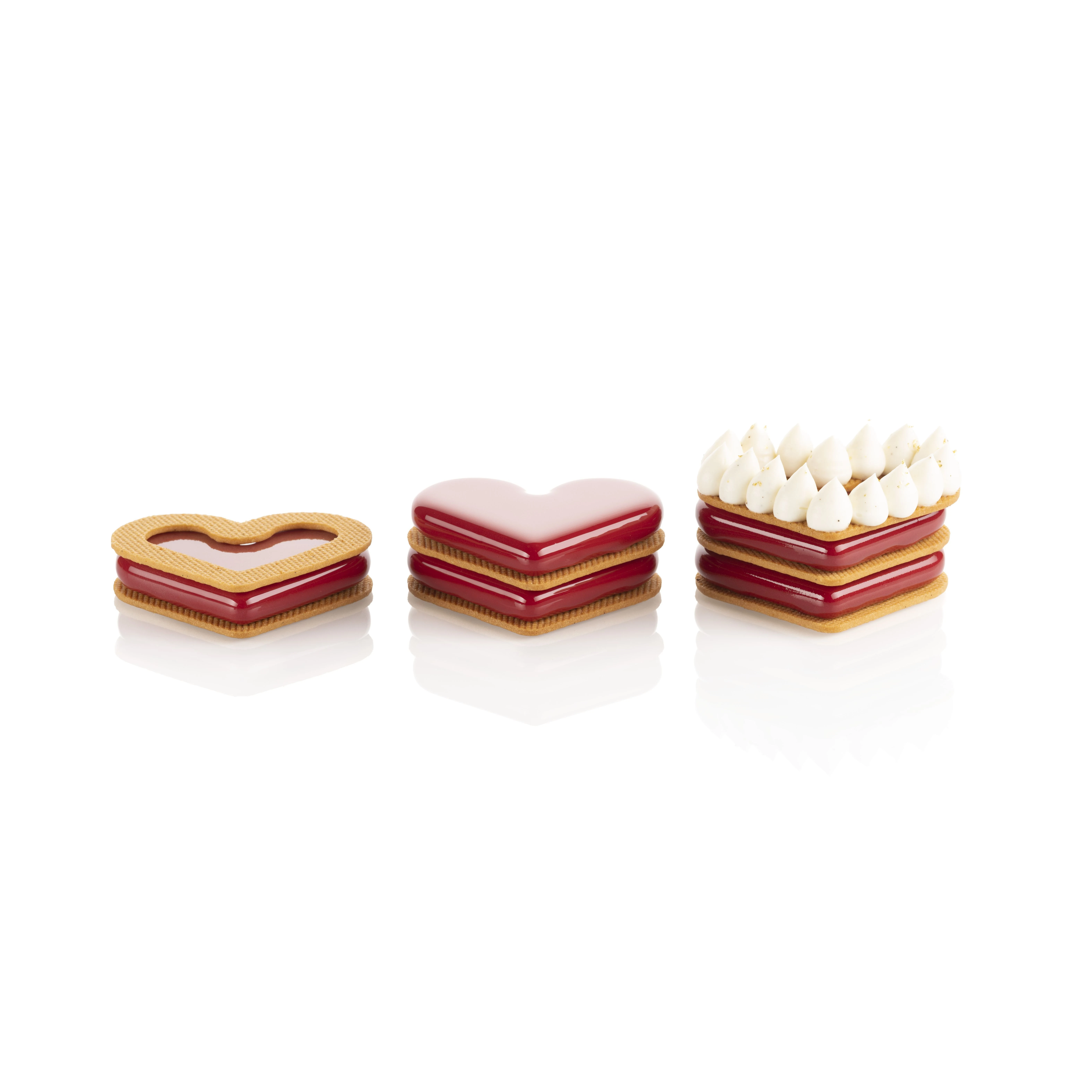 Forma Silicon Inima 8 Cavitati + Decupator (Level Hearts 35), 8 x 6.6 x H1.2cm, 35 ml, Silikomart [5]