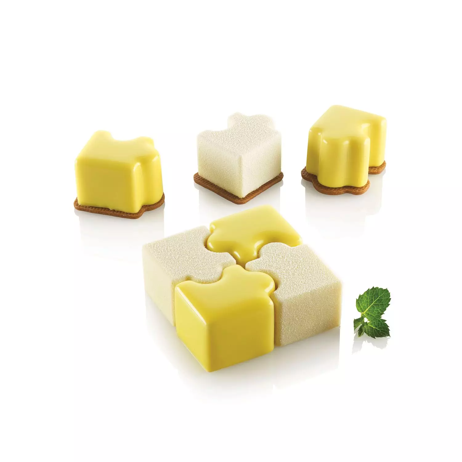 Forma Silicon 16 Cavitati Puzzle + Decupator, 4.2 x 3.4 x H2.8cm, 30ml, Silikomart [1]