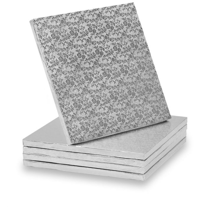 Platou Tort Patrat Argintiu, 35 x 35 x H1.2cm, 10Buc, Modecor [1]