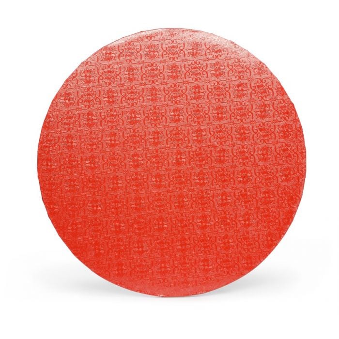 Platou Tort Rotund Rosu, D40 x H1.2cm, 5Buc, Modecor [1]