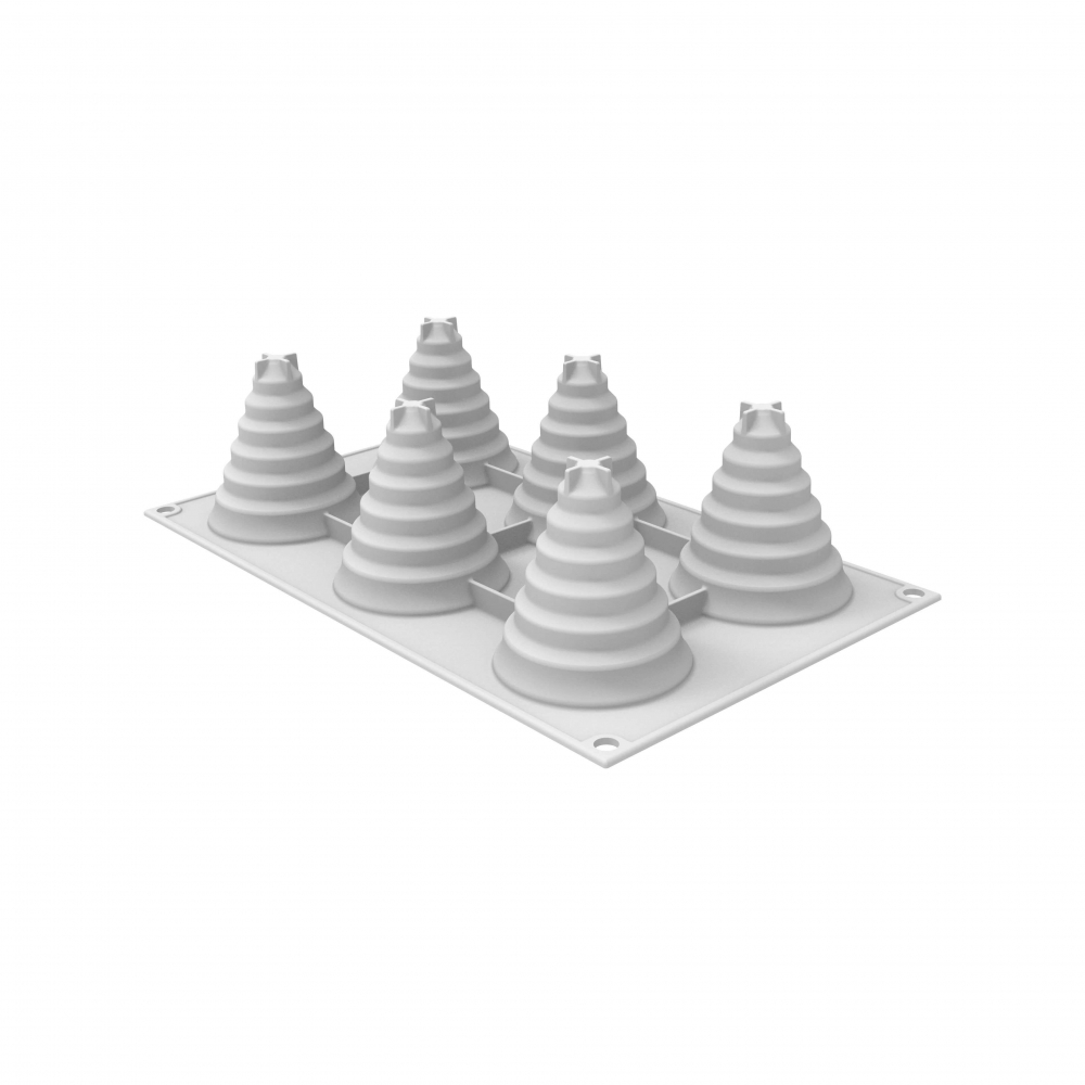 Forma Silicon Brad Craciun 6 Cavitati (Sapin Magique), D6.7 x H7.4cm, 85ml, Silikomart [2]