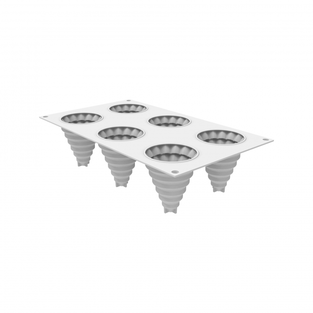 Forma Silicon Brad Craciun 6 Cavitati (Sapin Magique), D6.7 x H7.4cm, 85ml, Silikomart [3]
