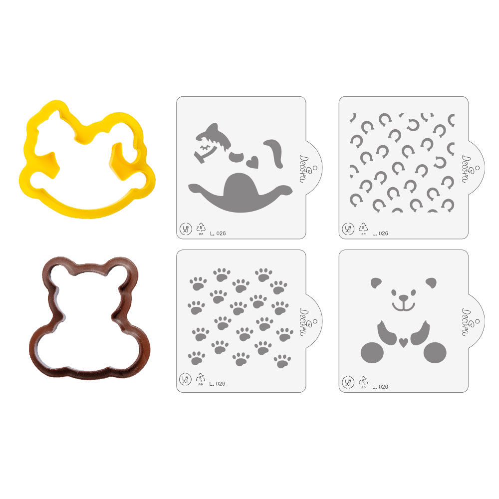 Set 2 Decupatoare Biscuiti si 4 Sabloane Plastic, 8 x 6.5 x 2.2cm, Decora [2]