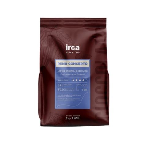 Banuti de Ciocolata cu Lapte si Caramel Reno Concerto Latte Caramel 32%, Irca, 5Kg