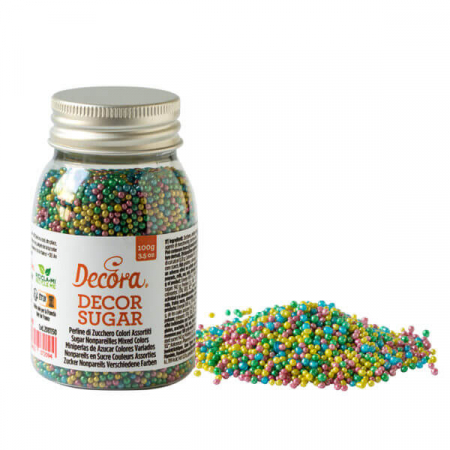 Perle, Bilute si Sprinkles - Perle Zahar ColorMix Metalizat D2mm, 100g, Decora