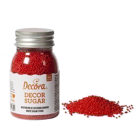 Perle, Bilute si Sprinkles - Perle Zahar Rosu D1.5mm, 100g, Decora