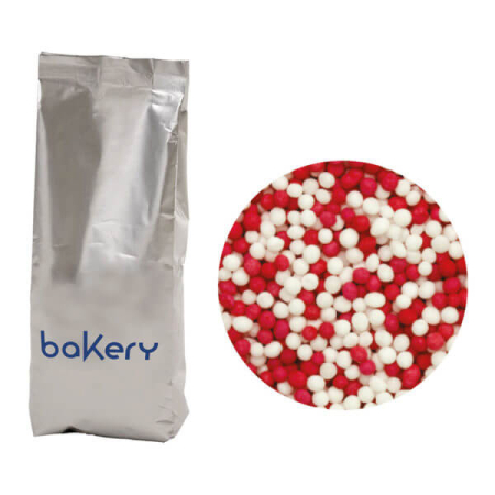 Perle, Bilute si Sprinkles - Perle Zahar ColorMix Rosu si Alb D1.5mm, 1Kg, Decora