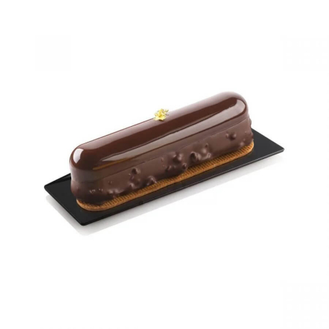 Platouri, Tavite, Discuri - Monoportii Dreptunghiulare Negre din Plastic 14x4cm - Set 100 Buc