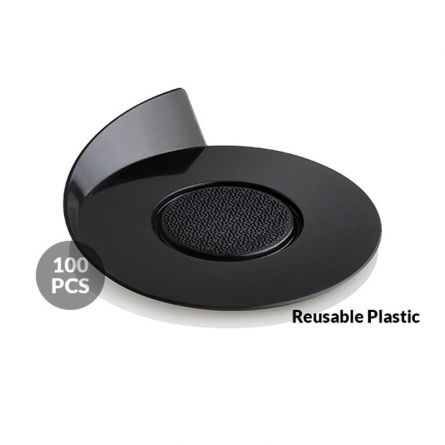 Monoportii Rotunde Negre din Plastic D8.6cm - Set 100 Buc [1]