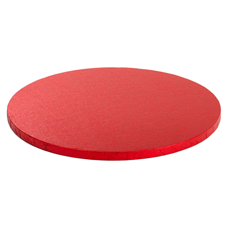 Ambalaje, Suporturi, Cutii - Platou Tort Rotund Rosu, D36 x H1.2cm, 10Buc, Decora