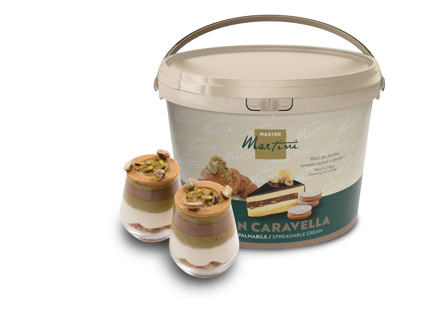 Creme Crocante - Crema Crocanta de Fistic Caravella Crunch Pistacchio, Master Martini, 5Kg