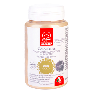 Coloranti Pudra Perlati - Colorant Alimentar Pudra Liposolubil Auriu Perlat Modecor - 25g