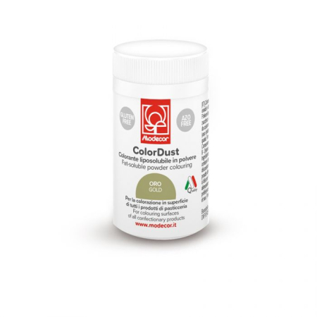 Coloranti Pudra Perlati - Colorant Alimentar Pudra Liposolubil Auriu Perlat Modecor - 3g