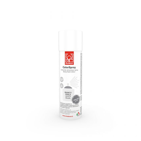 Coloranti pe baza de Alcool - Colorant Alimentar Spray Alb Perlat Modecor - 250ml