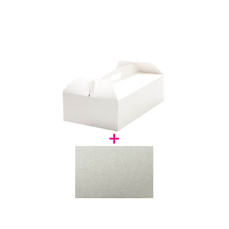 Ambalaje, Suporturi, Cutii - Cutie tort cu taviță inclusă 36x21xH12Cm