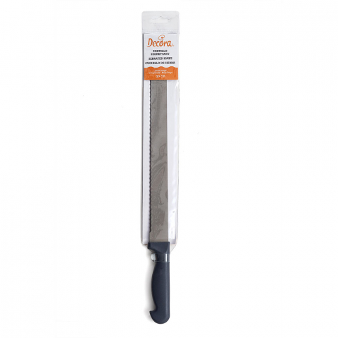 Spatule, Nivelatoare, Cutite - Cutit Inox cu Lama Ondulata 30cm pentru Feliat Prajituri si Blaturi Tort, Decora