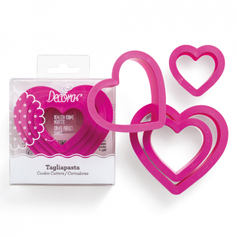 Decupatoare - Decupatoare Plastic Inima, D4-8 x H2.2cm, Set 4 Buc, Decora