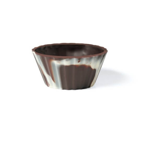 Decoruri din Ciocolata - Decoratiuni de Ciocolata Neagra cu Alb Cupa, 0.9Kg, 84Buc, Dobla