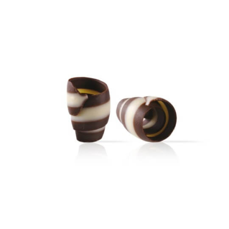 Decoratiuni de Ciocolata Neagra cu Insertii Albe Spirala, 1.3-1.8 x 1.8-2.5cm, 400g, 180Buc, Dobla