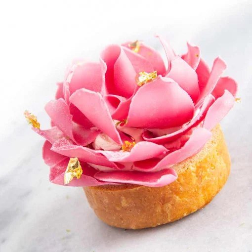 Decor ciocolată - Rose petals pink - 4.5 x 3 cm - 150Buc [3]