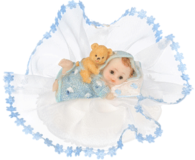 Figurine Tort - Figurină tort botez - Baby boy dog