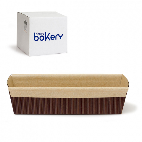 Forme de Copt Carton - Forme de Copt Chec/Cozonac Maro, 22.7 x 8.5 x H6.5cm, 400g Aluat, 60 Buc, Decora