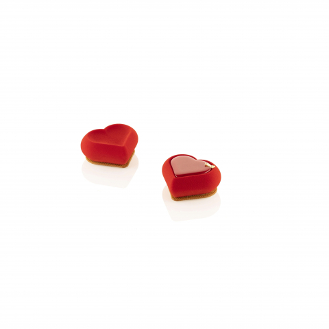 Valentine's Day - Forma Silicon Inima 6 Cavitati + Decupator (Heartix 85), 7.8 x 7 x H3cm, 85ml, Silikomart