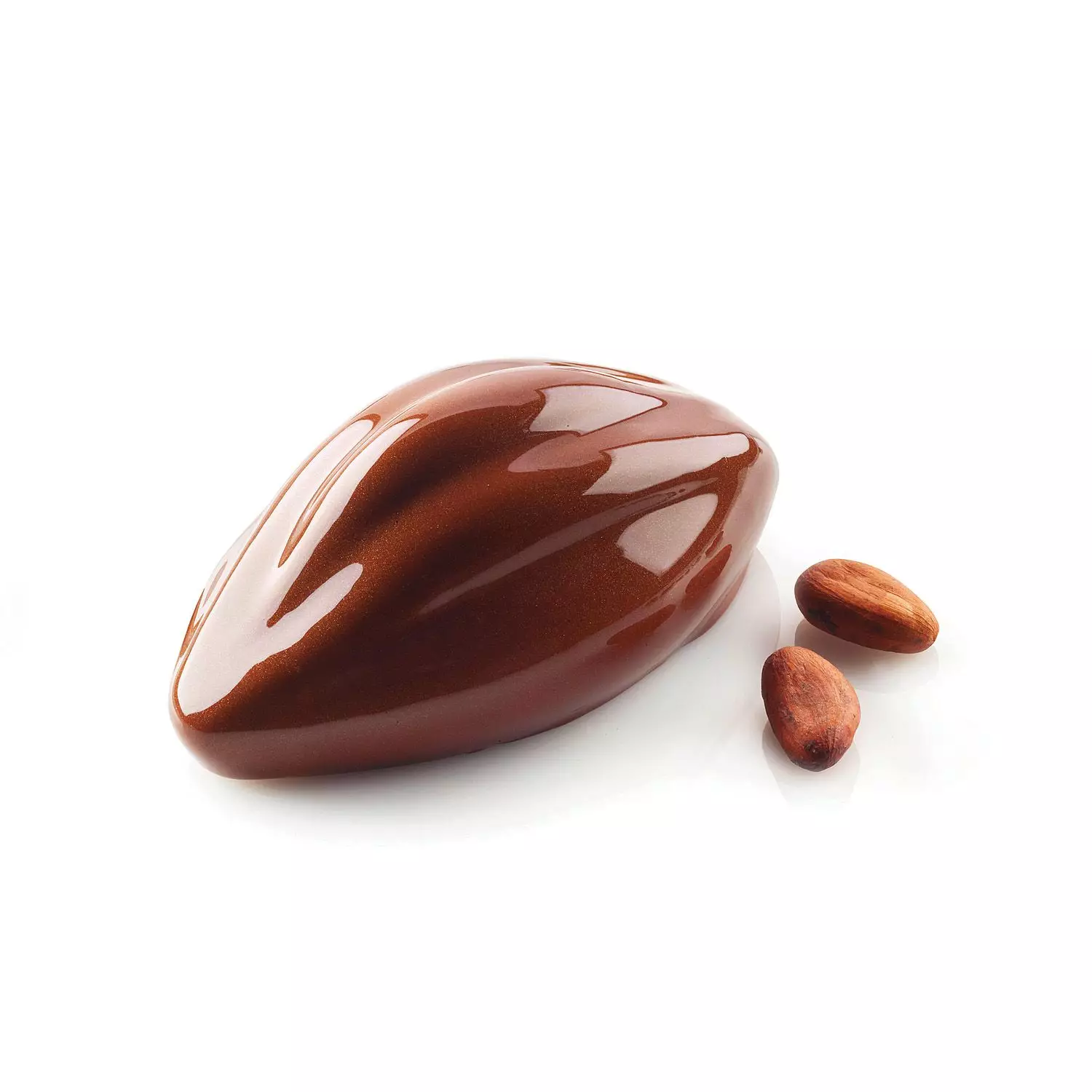 Forma Silicon Boabe Cacao 6 Cavitati + Decupator, 10.2 x 5.7 x H4.2cm, 120ml, Silikomart [1]