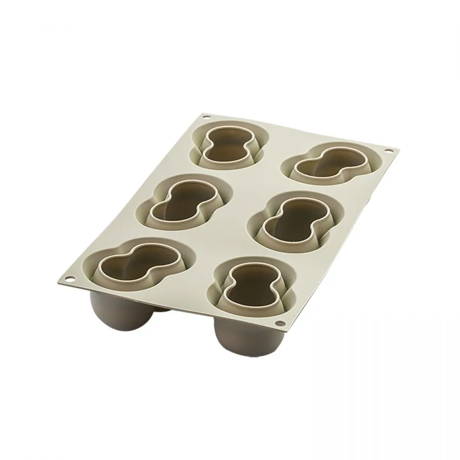 Forma Silicon Cireasa 6 Cavitati (Rosso Ciliegia), 7.5 x 5 x H4.5cm, 105ml, Silikomart [1]