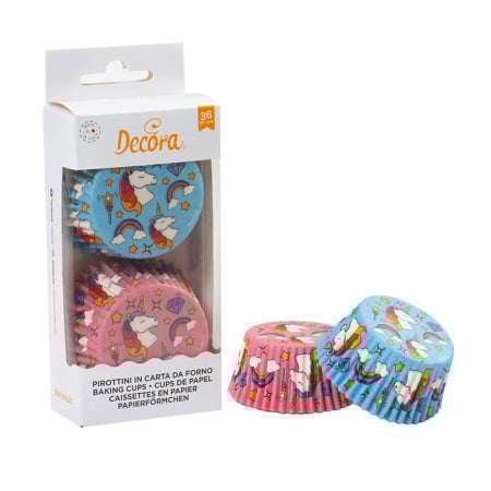 Chese Briose - Chese Briose L Hartie Unicorn Roz si Albastru, D5 x H3.2cm, 36 Buc, Decora