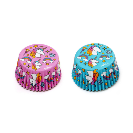 Chese Briose L Hartie Unicorn Roz si Albastru, D5 x H3.2cm, 36 Buc, Decora [1]