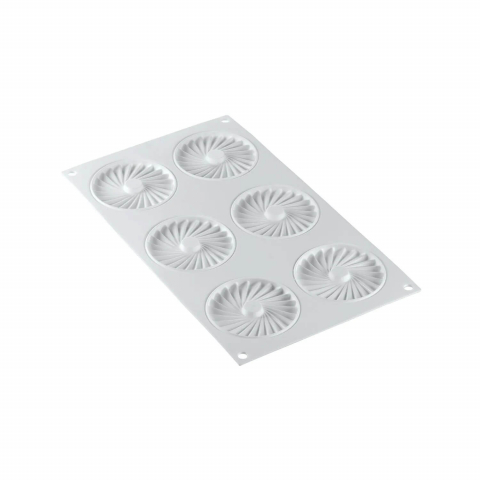 Forma Silicon Decor Top/Insertie 6 Cavitati (Plisse 23), D7.5 x H0.7cm, 23ml, Silikomart [4]