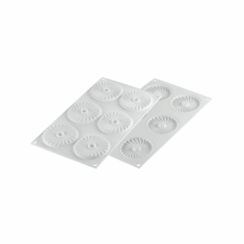 Forma Silicon Decor Top/Insertie 6 Cavitati (Plisse 23), D7.5 x H0.7cm, 23ml, Silikomart [2]