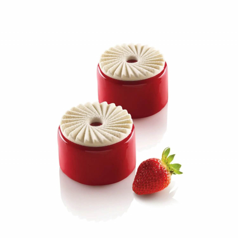 Forme Silicon Decor - Forma Silicon Decor Top/Insertie 6 Cavitati (Plisse 23), D7.5 x H0.7cm, 23ml, Silikomart