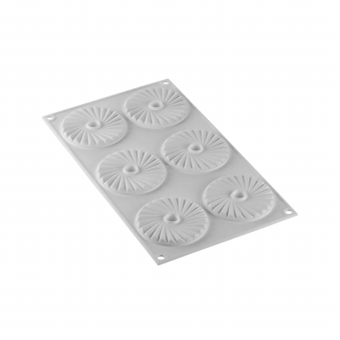 Forma Silicon Decor Top/Insertie 6 Cavitati (Plisse 23), D7.5 x H0.7cm, 23ml, Silikomart [3]