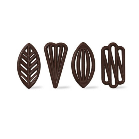 Decoratiuni de Ciocolata Neagra Grand Decor 4 Modele, 5.7 x 3cm, 490g, 260Buc, Dobla