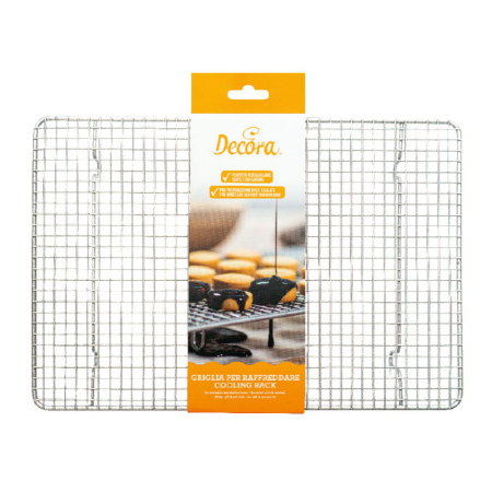 Gratare - Gratar Dreptunghiular Racire Prajituri din Otel Cromat cu Picioruse, 38 x 26cm, Decora