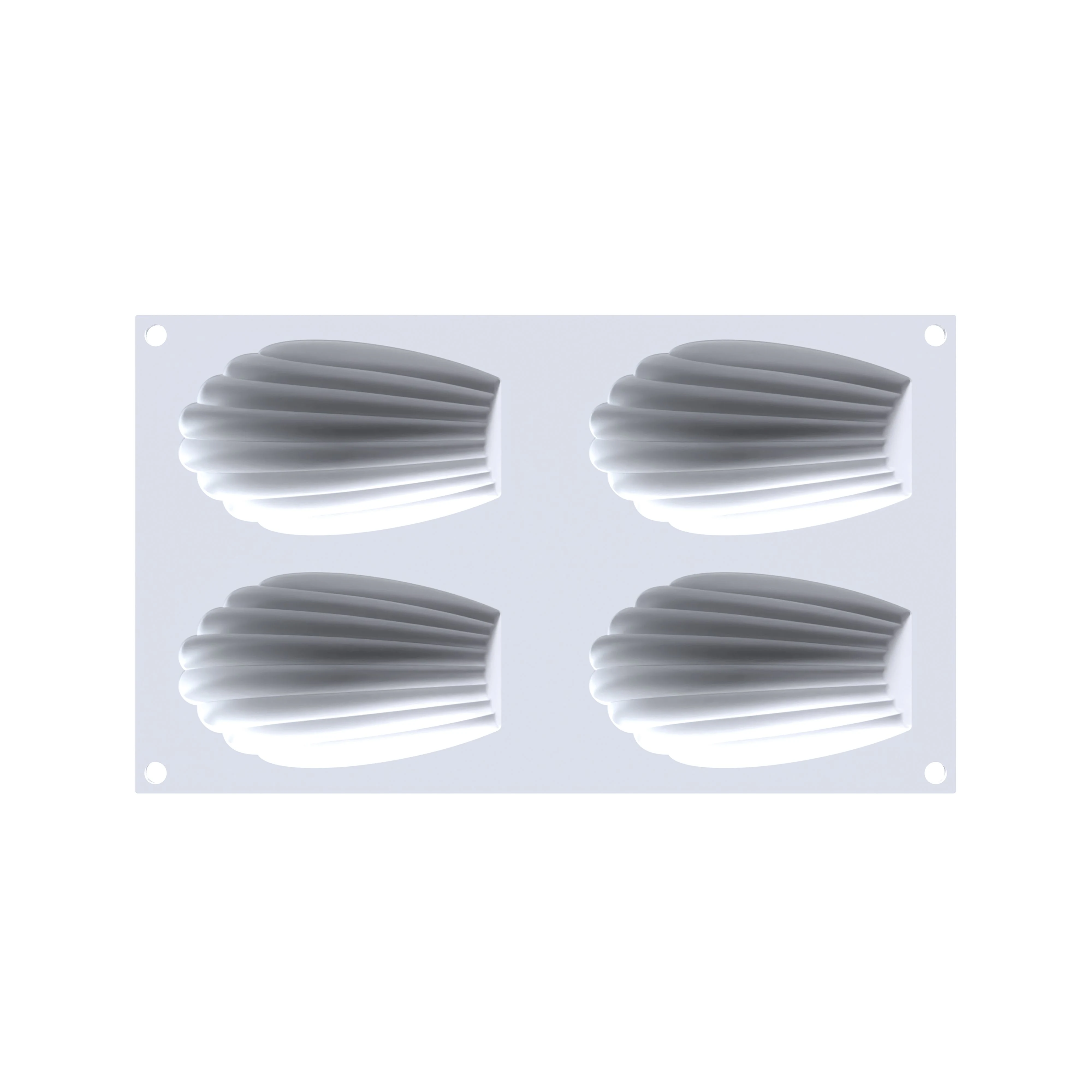Forma Silicon 4 Cavitati (Madeleine XL 95), 11.7 x 7 x H2.2cm, 95ml, Silikomart [2]