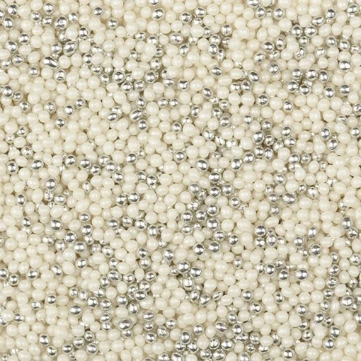 Perle Zahar Mixte Alb si Argintiu, Marimi Diferite, 100g, Modecor [1]