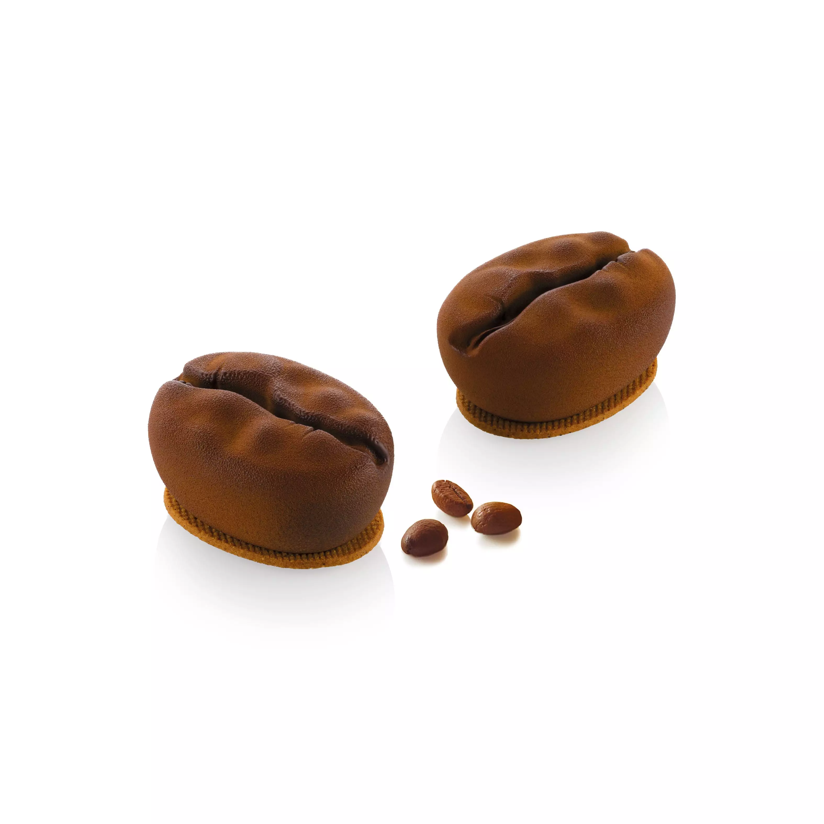 Forme Silicon - Forma Silicon 8 Cavitati Boabe Cafea + Decupator, 7.8 x 5.8 x H4cm, 110ml, Silikomart