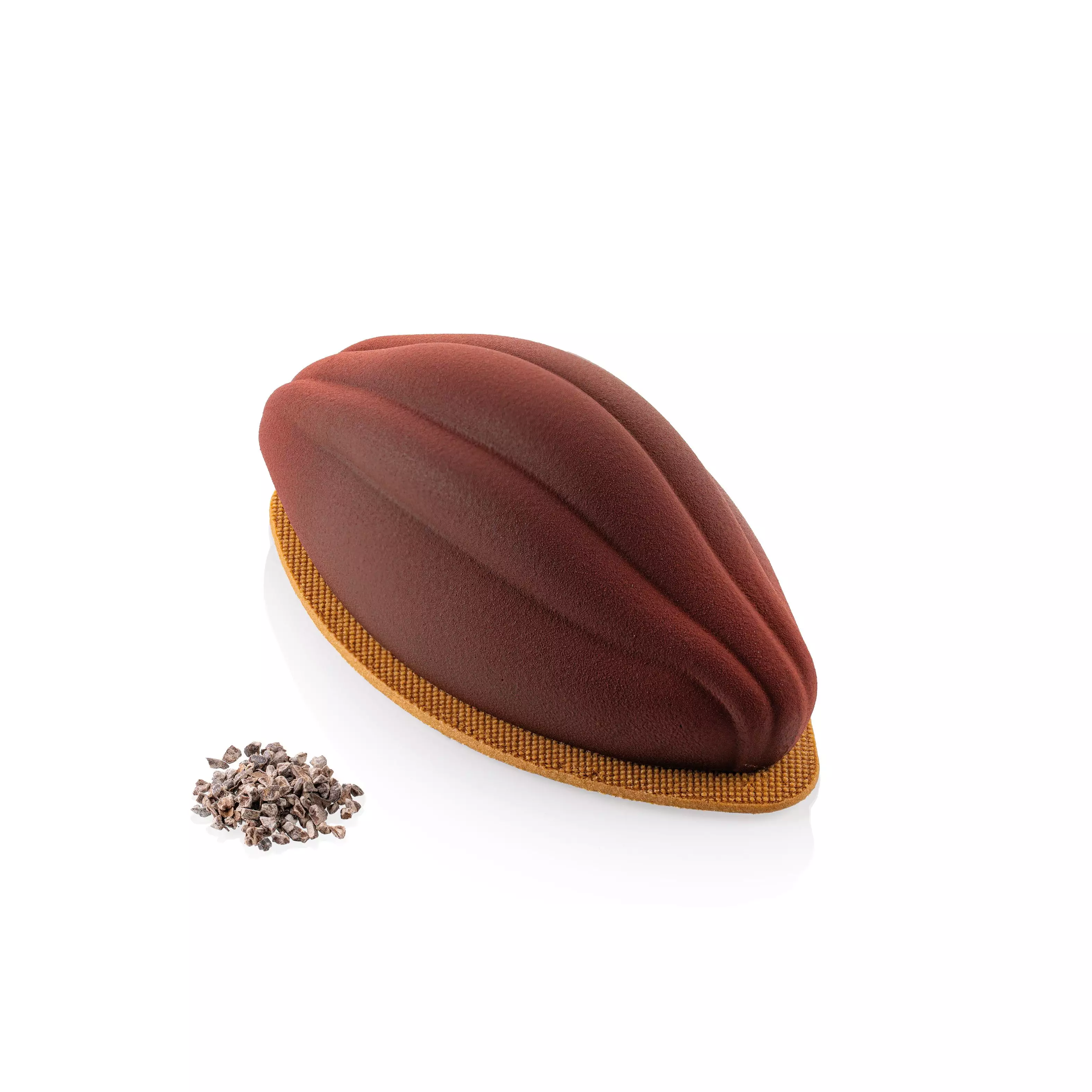 Forme Silicon Fructe - Forma Silicon Boabe Cacao 1 Cavitate + Decupator, 17.9 x 9.9 x H7.6cm, 700ml, Silikomart